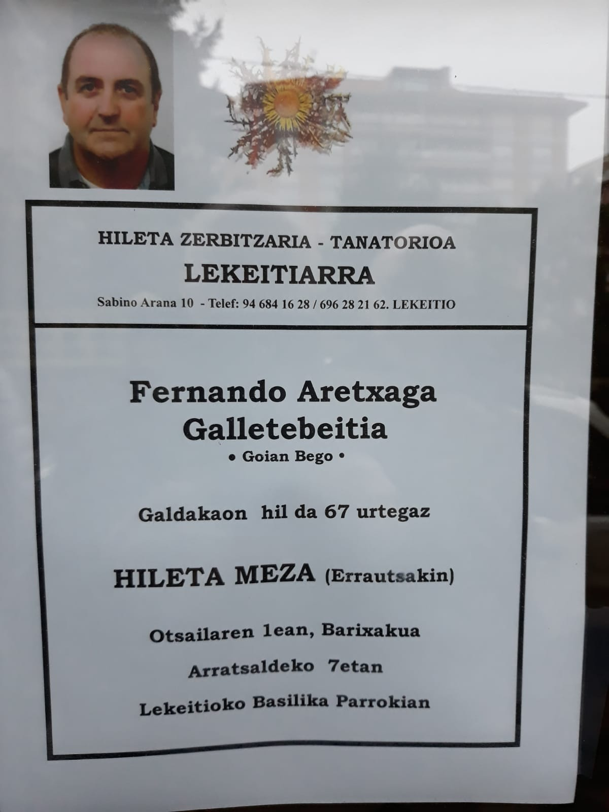 Ha fallecido Fernando Aretxaga Galletebeitia